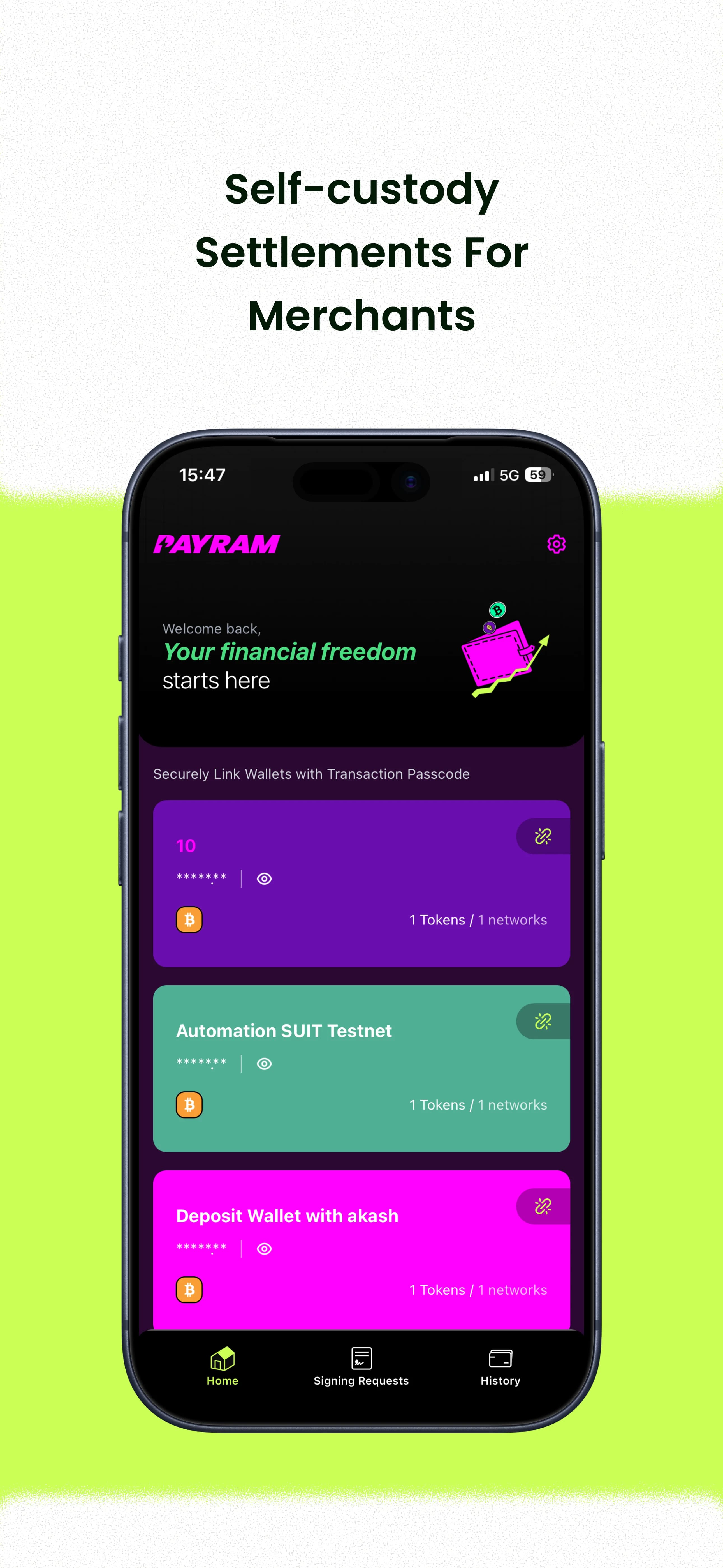 PayRam mobile UI 3